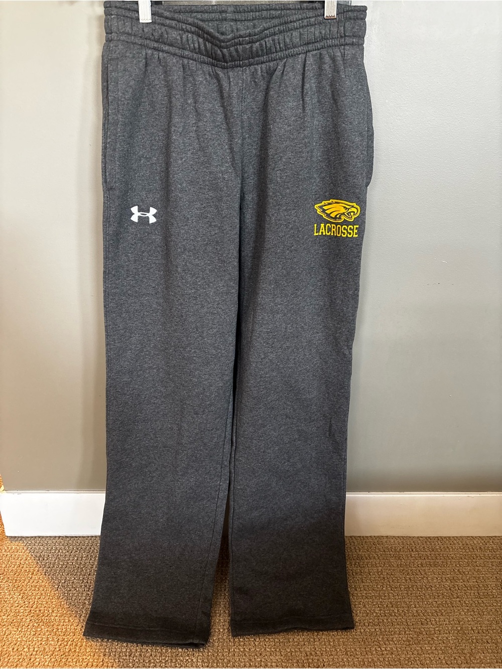 NWT Under Armour Hustle Fleece Pants Men’s Medium Gray Lacrosse Team Sweatpants